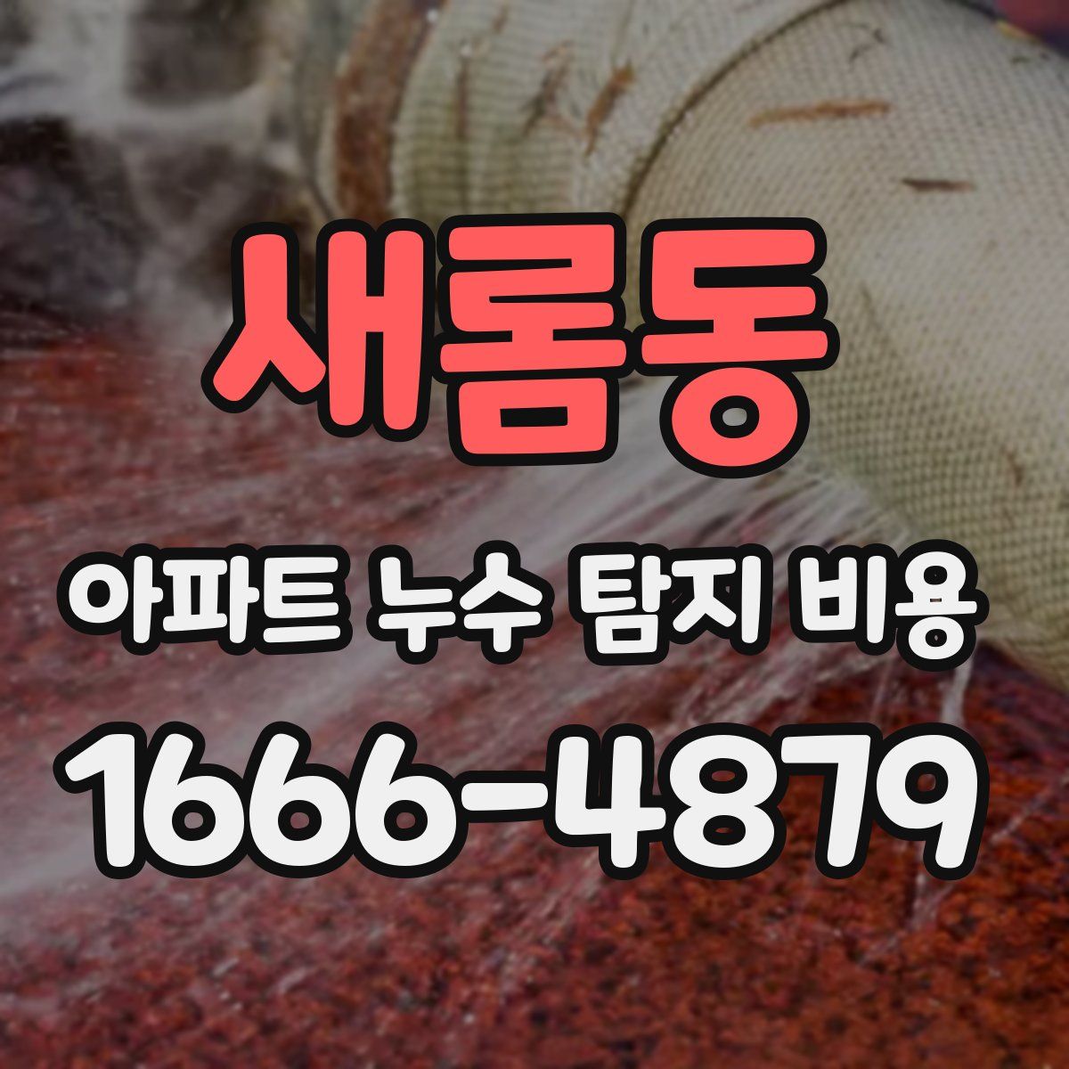 새롬동 아파트 누수 탐지 비용