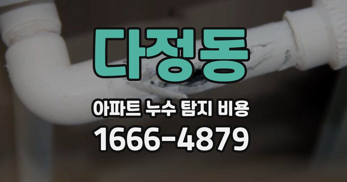 다정동 아파트 누수 탐지 비용