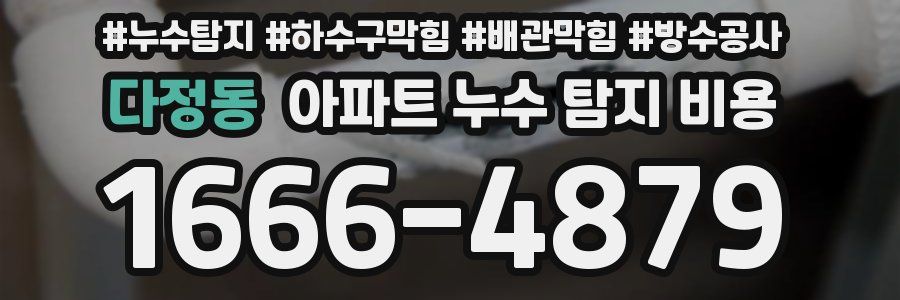 다정동 아파트 누수 탐지 비용