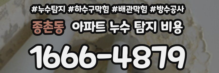 종촌동 아파트 누수 탐지 비용