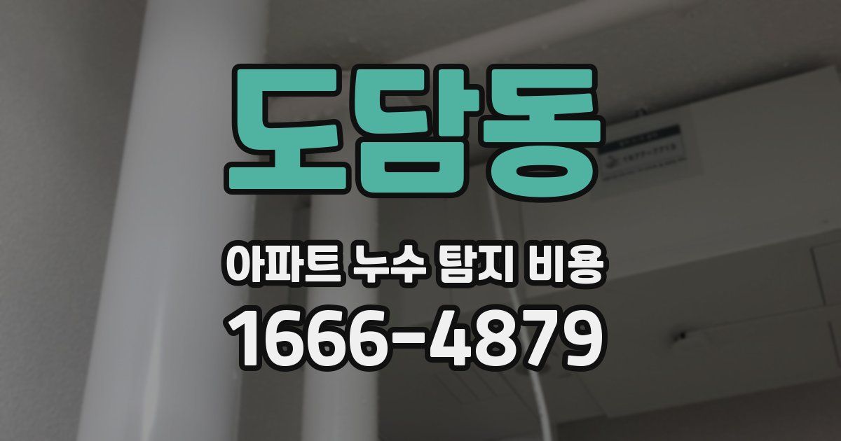 도담동 아파트 누수 탐지 비용