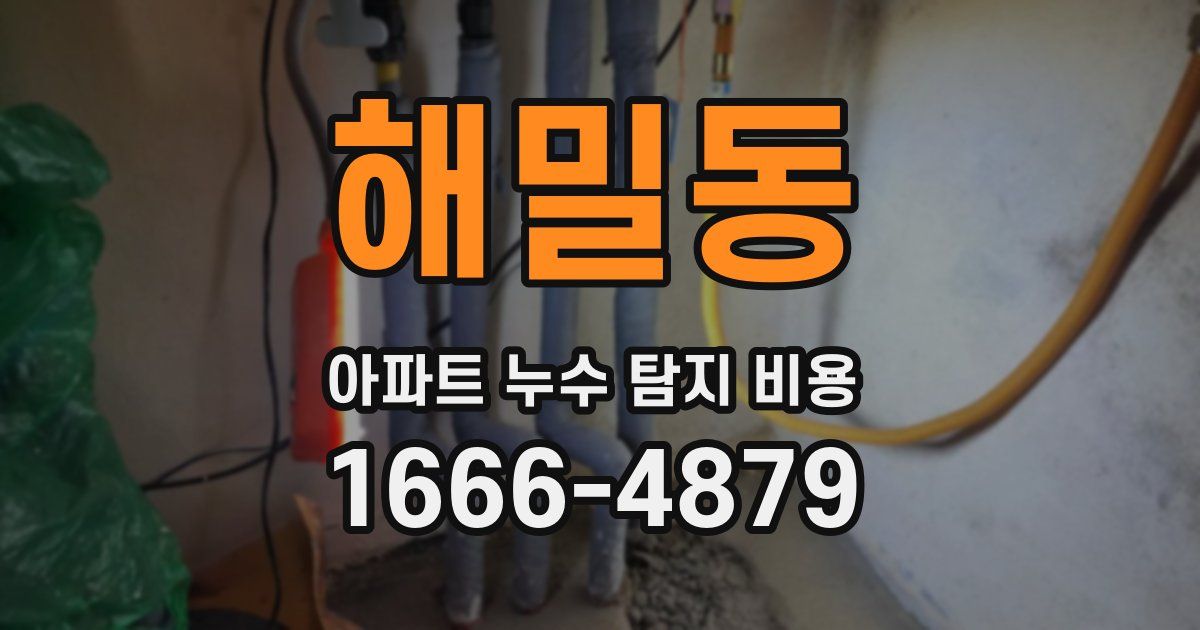 해밀동 아파트 누수 탐지 비용