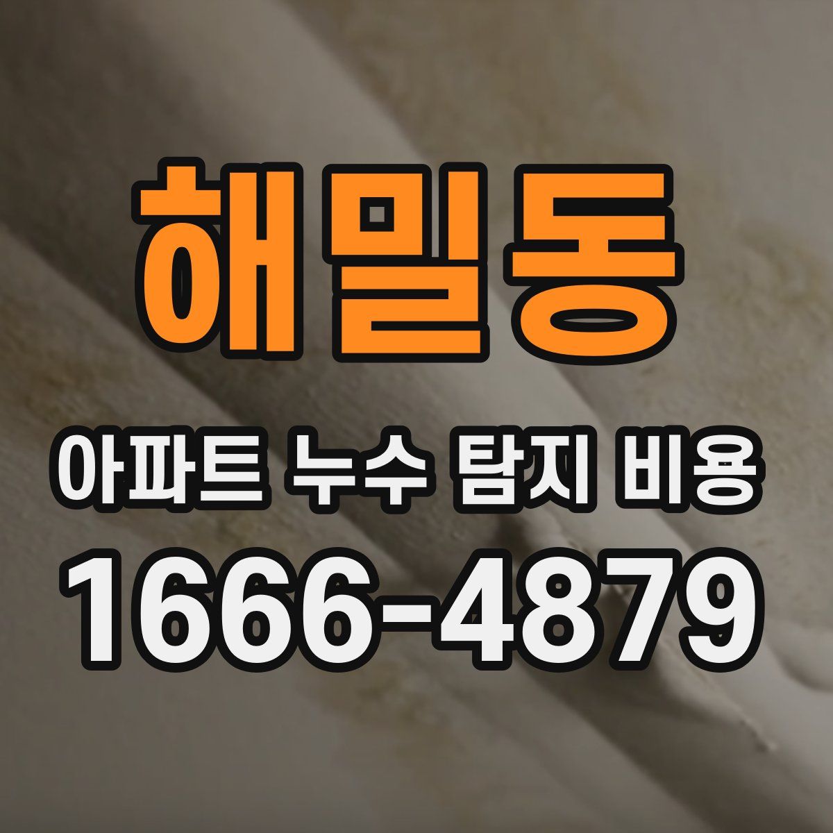 해밀동 아파트 누수 탐지 비용