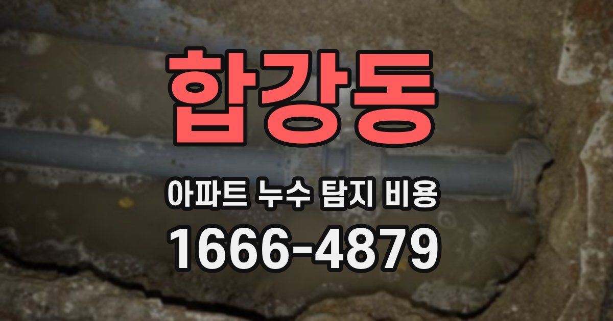합강동 아파트 누수 탐지 비용