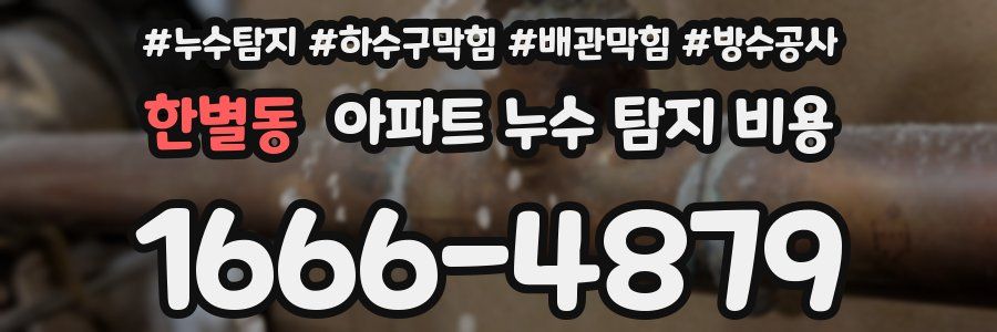 한별동 아파트 누수 탐지 비용