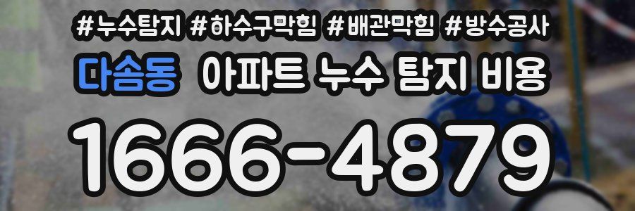다솜동 아파트 누수 탐지 비용