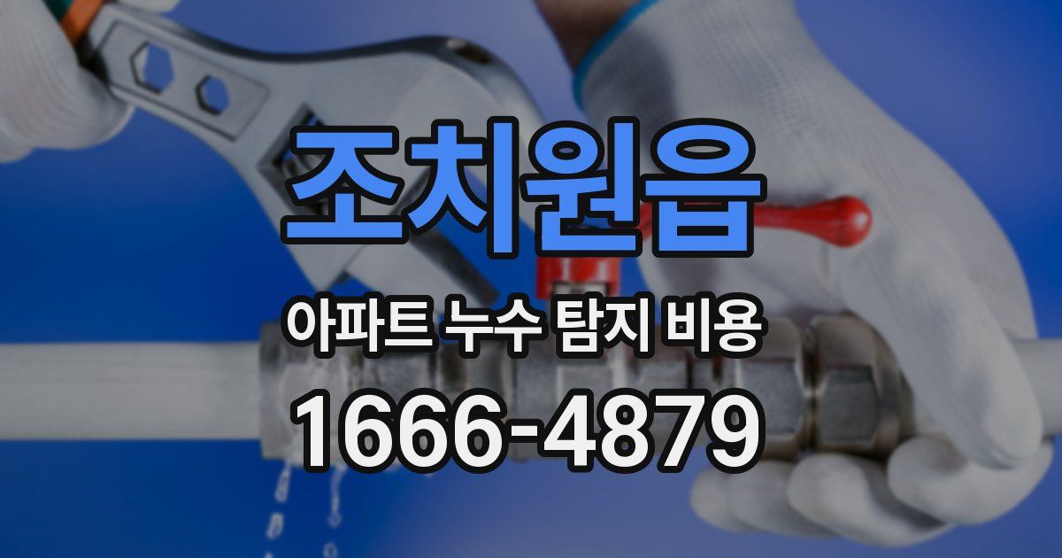 조치원읍 아파트 누수 탐지 비용