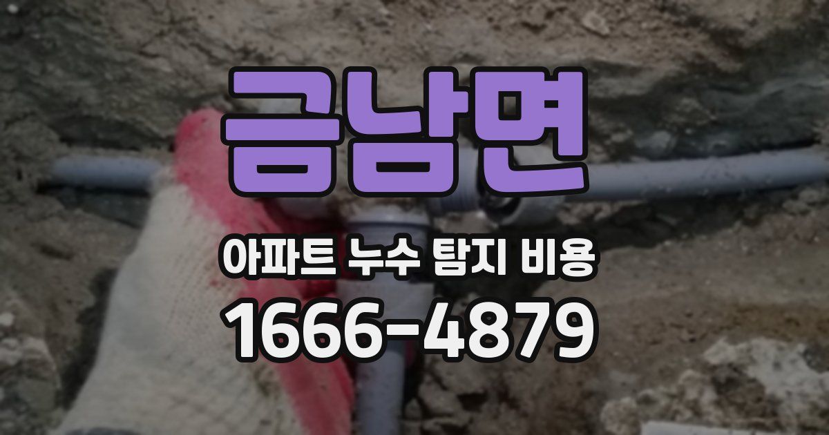 금남면 아파트 누수 탐지 비용