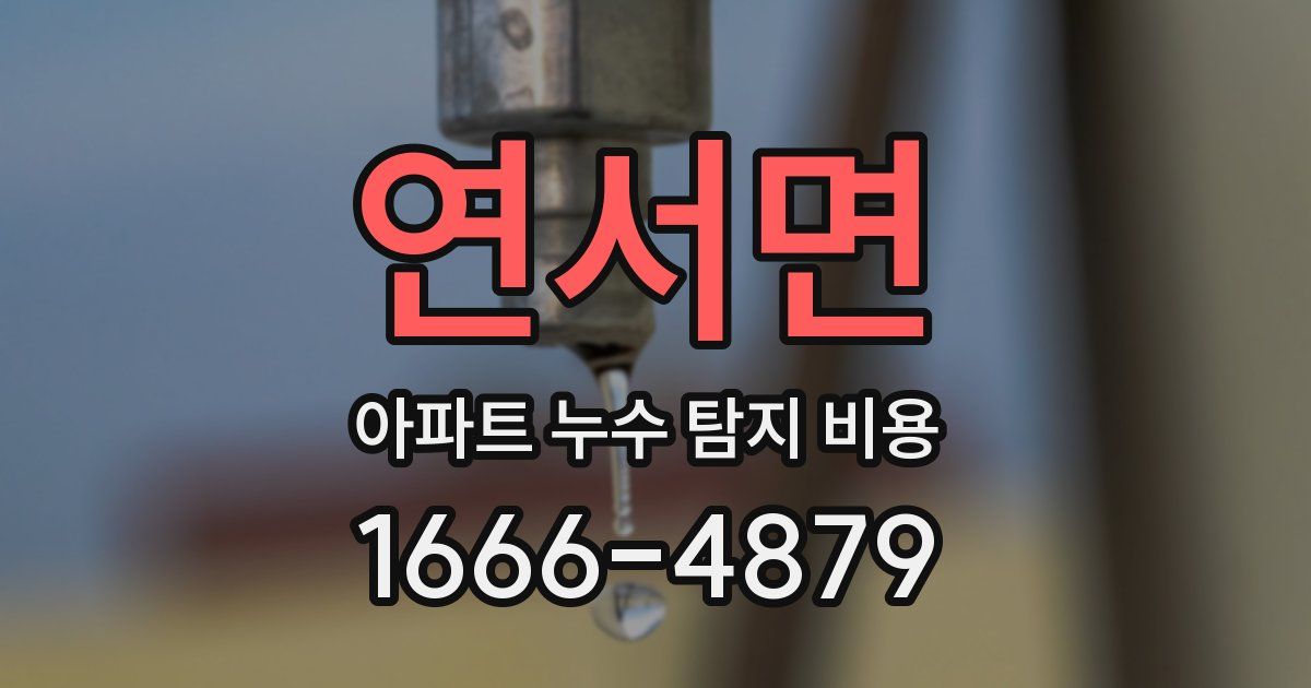 연서면 아파트 누수 탐지 비용
