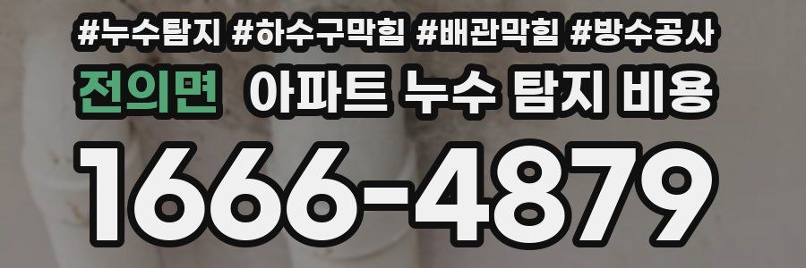 전의면 아파트 누수 탐지 비용