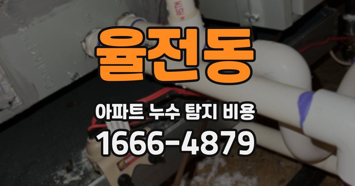 율전동 아파트 누수 탐지 비용
