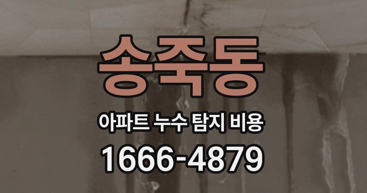 송죽동 아파트 누수 탐지 비용