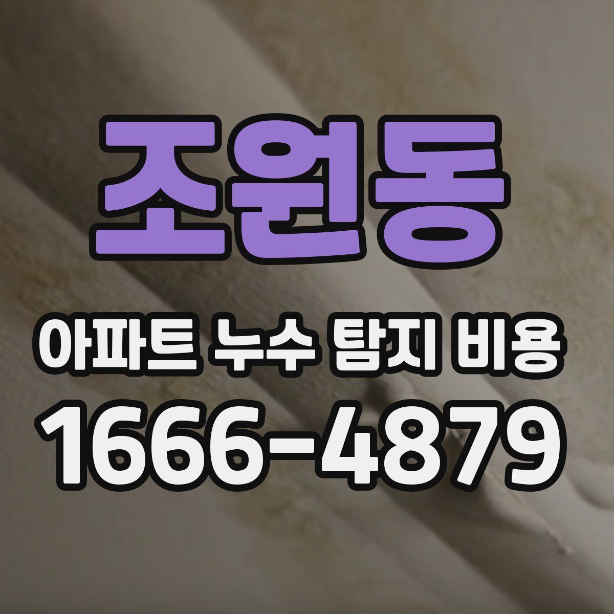 조원동 아파트 누수 탐지 비용