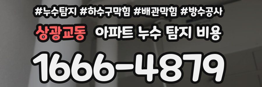 상광교동 아파트 누수 탐지 비용
