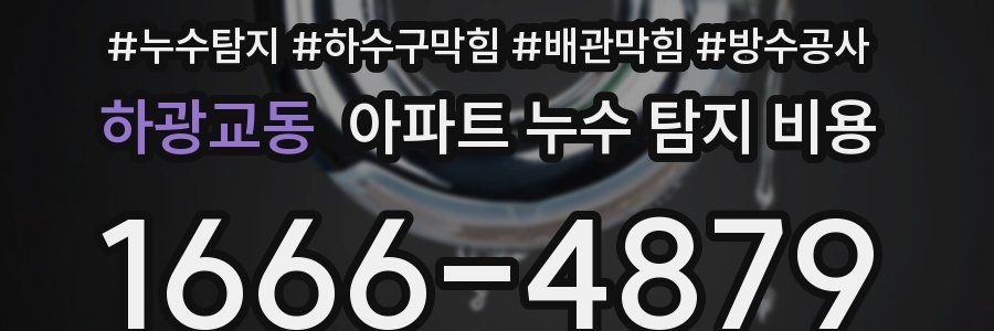 하광교동 아파트 누수 탐지 비용