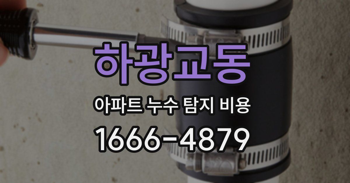 하광교동 아파트 누수 탐지 비용
