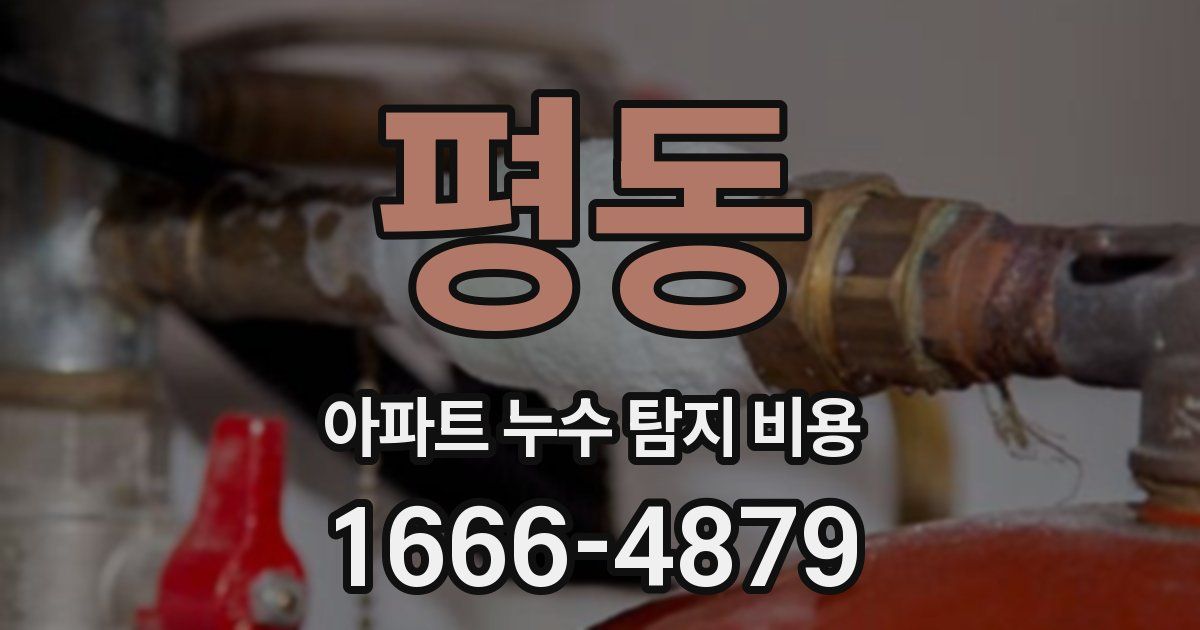 평동 아파트 누수 탐지 비용