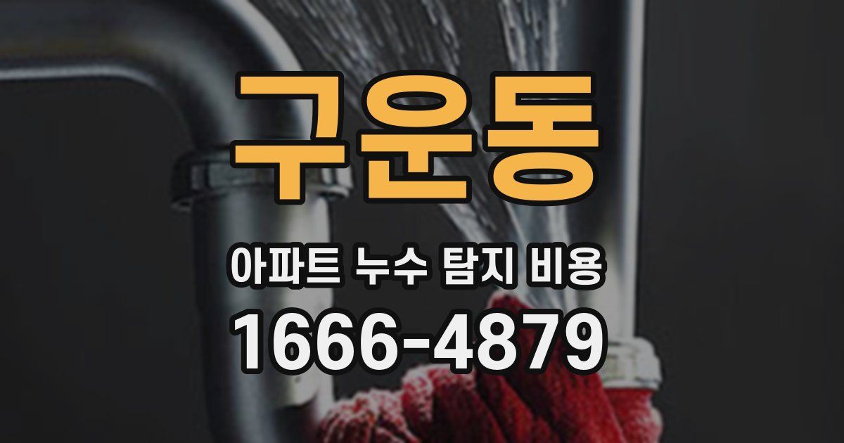 구운동 아파트 누수 탐지 비용