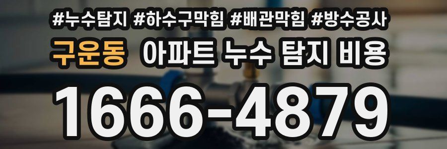 구운동 아파트 누수 탐지 비용