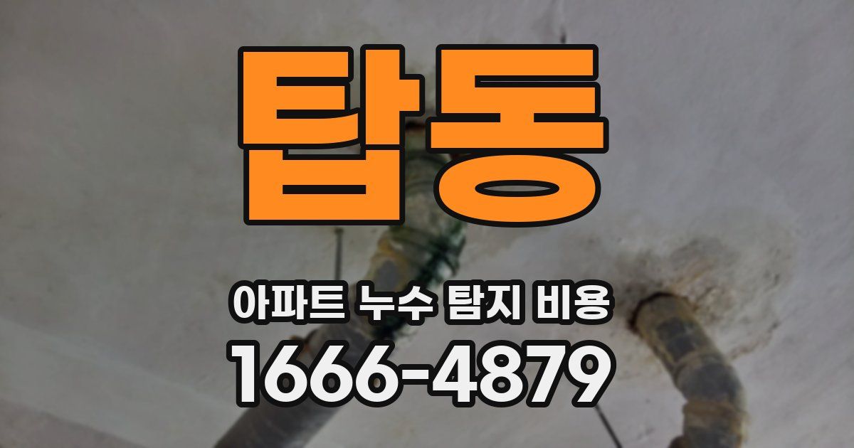 탑동 아파트 누수 탐지 비용