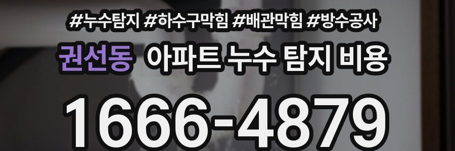 권선동 아파트 누수 탐지 비용