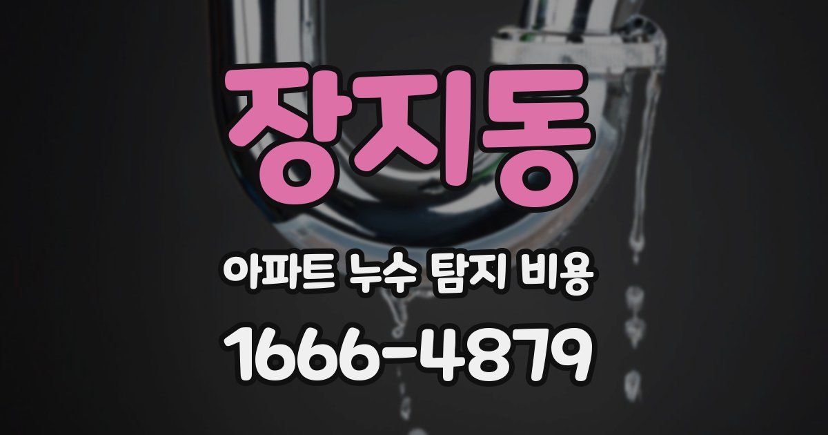 장지동 아파트 누수 탐지 비용