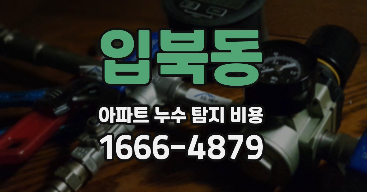 입북동 아파트 누수 탐지 비용