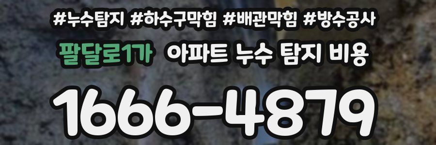 팔달로1가 아파트 누수 탐지 비용