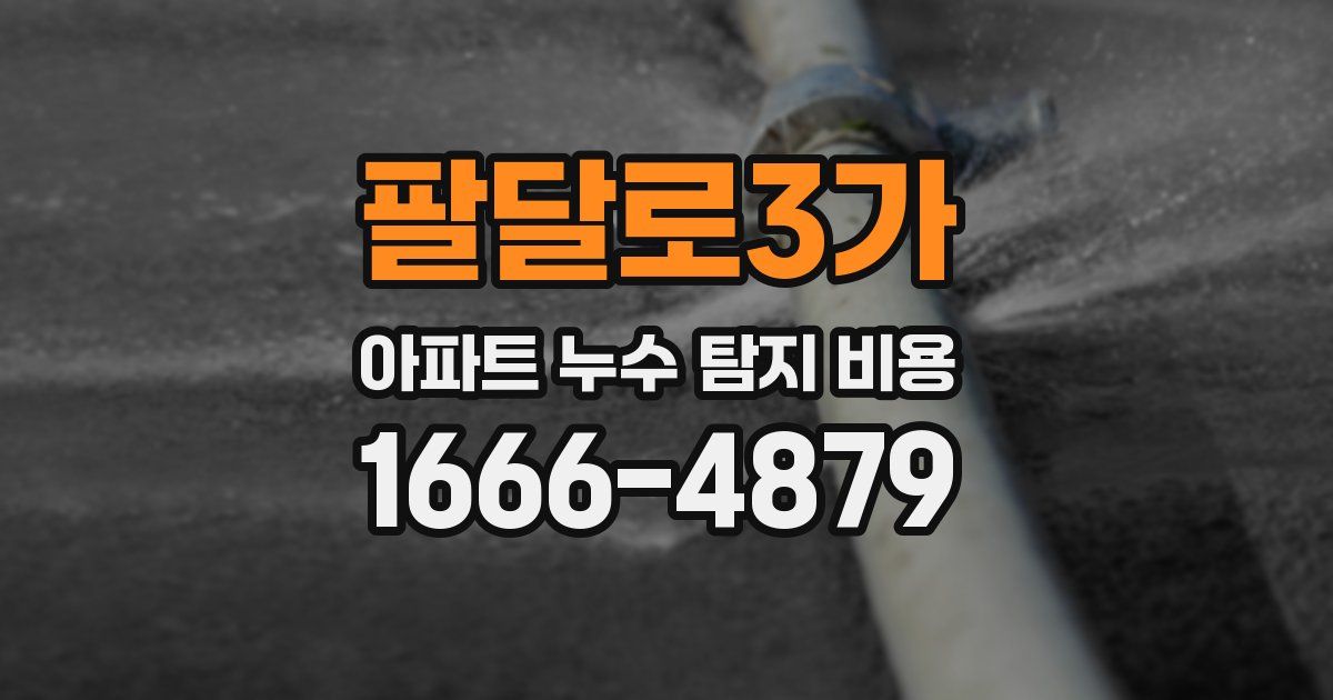 팔달로3가 아파트 누수 탐지 비용