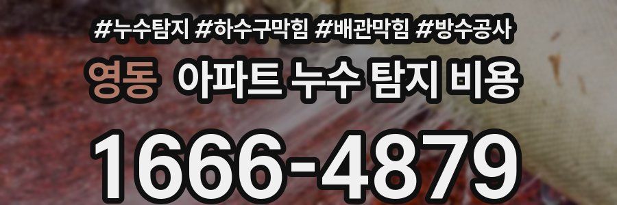 영동 아파트 누수 탐지 비용