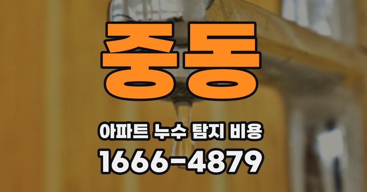 중동 아파트 누수 탐지 비용