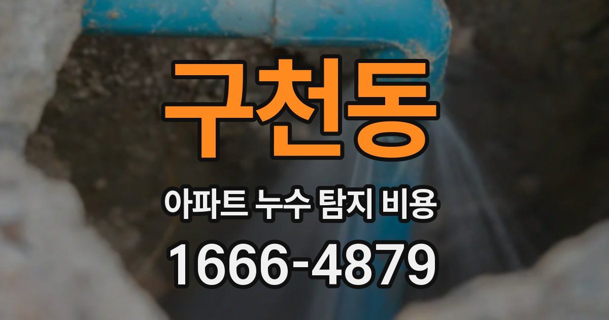 구천동 아파트 누수 탐지 비용
