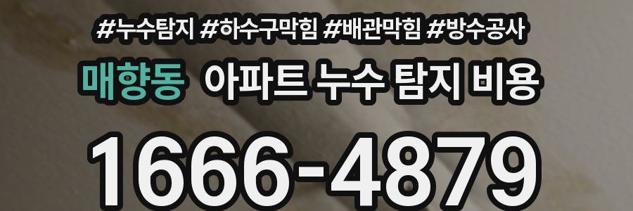 매향동 아파트 누수 탐지 비용
