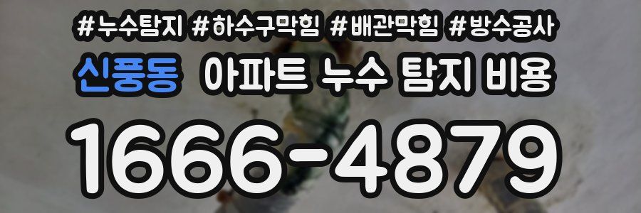 신풍동 아파트 누수 탐지 비용