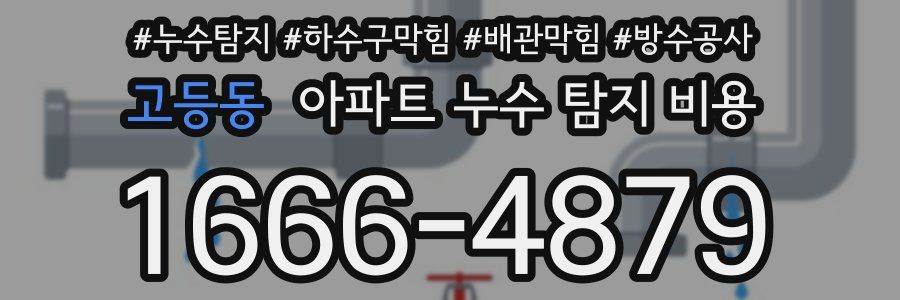 고등동 아파트 누수 탐지 비용