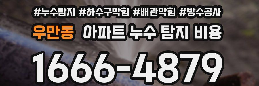 우만동 아파트 누수 탐지 비용
