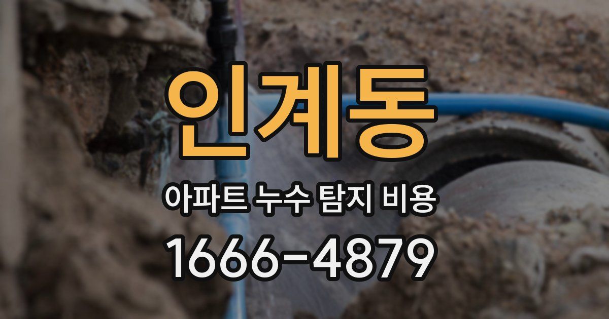 인계동 아파트 누수 탐지 비용