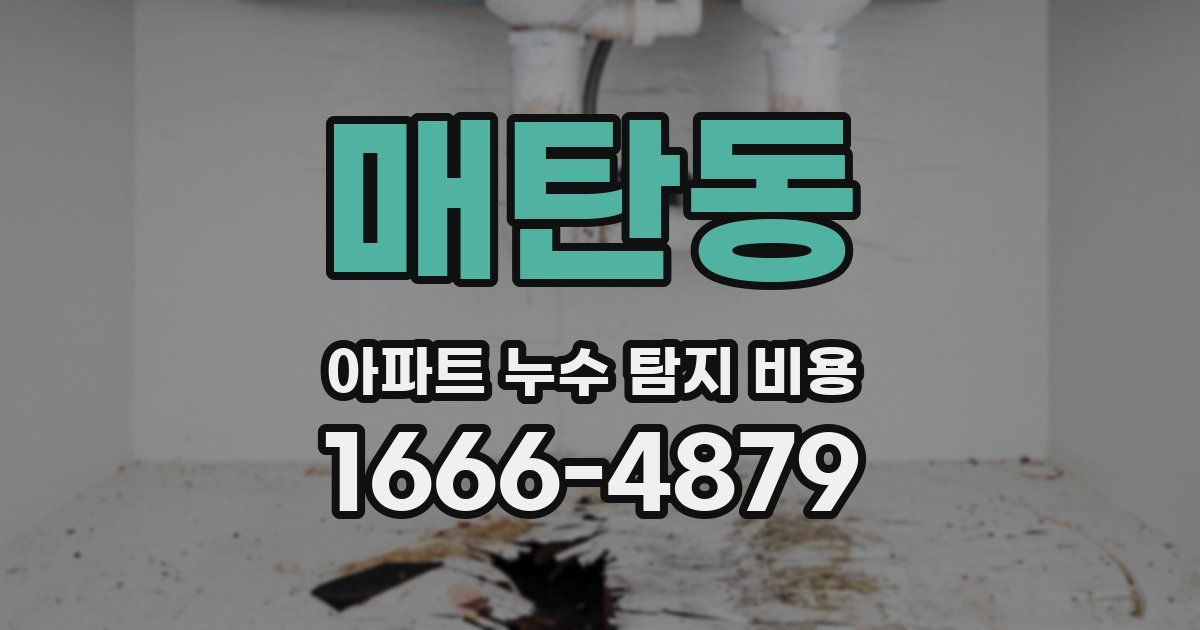 매탄동 아파트 누수 탐지 비용