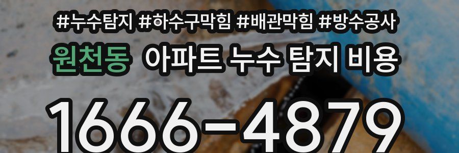 원천동 아파트 누수 탐지 비용