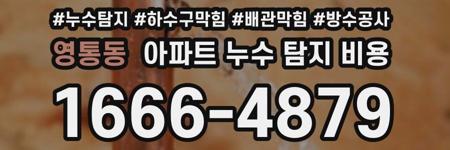 영통동 아파트 누수 탐지 비용