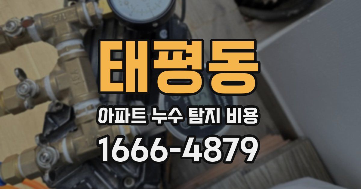 태평동 아파트 누수 탐지 비용