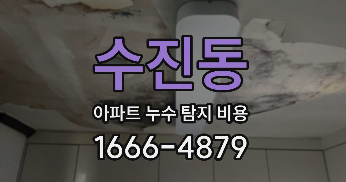 수진동 아파트 누수 탐지 비용