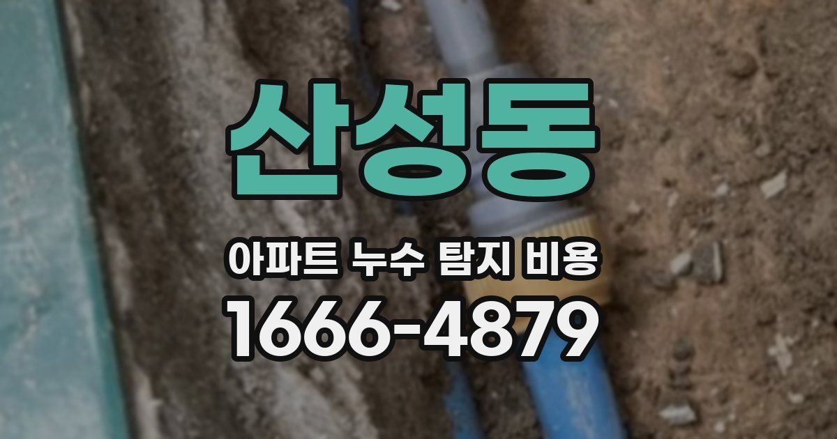 산성동 아파트 누수 탐지 비용
