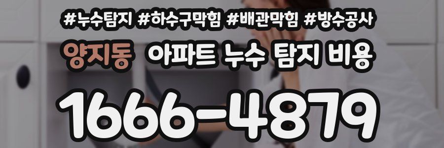 양지동 아파트 누수 탐지 비용