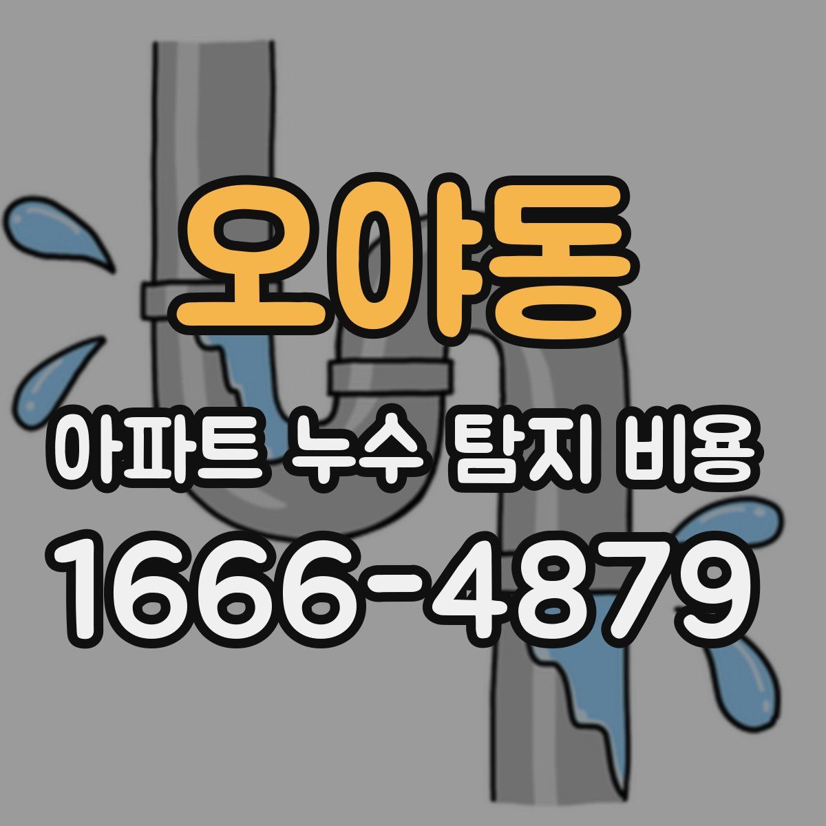 오야동 아파트 누수 탐지 비용