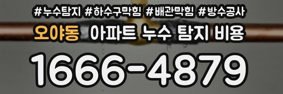 오야동 아파트 누수 탐지 비용