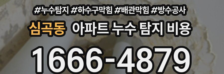 심곡동 아파트 누수 탐지 비용