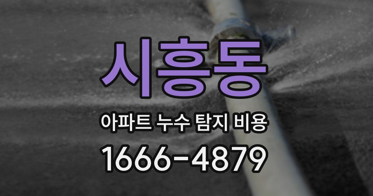 시흥동 아파트 누수 탐지 비용