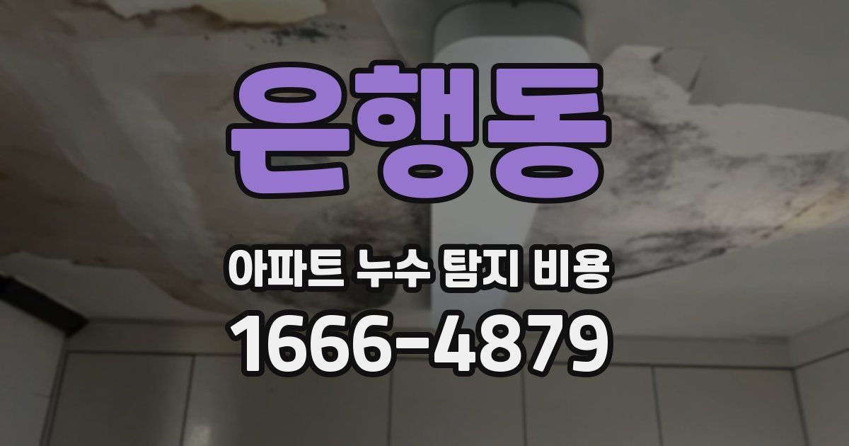 은행동 아파트 누수 탐지 비용
