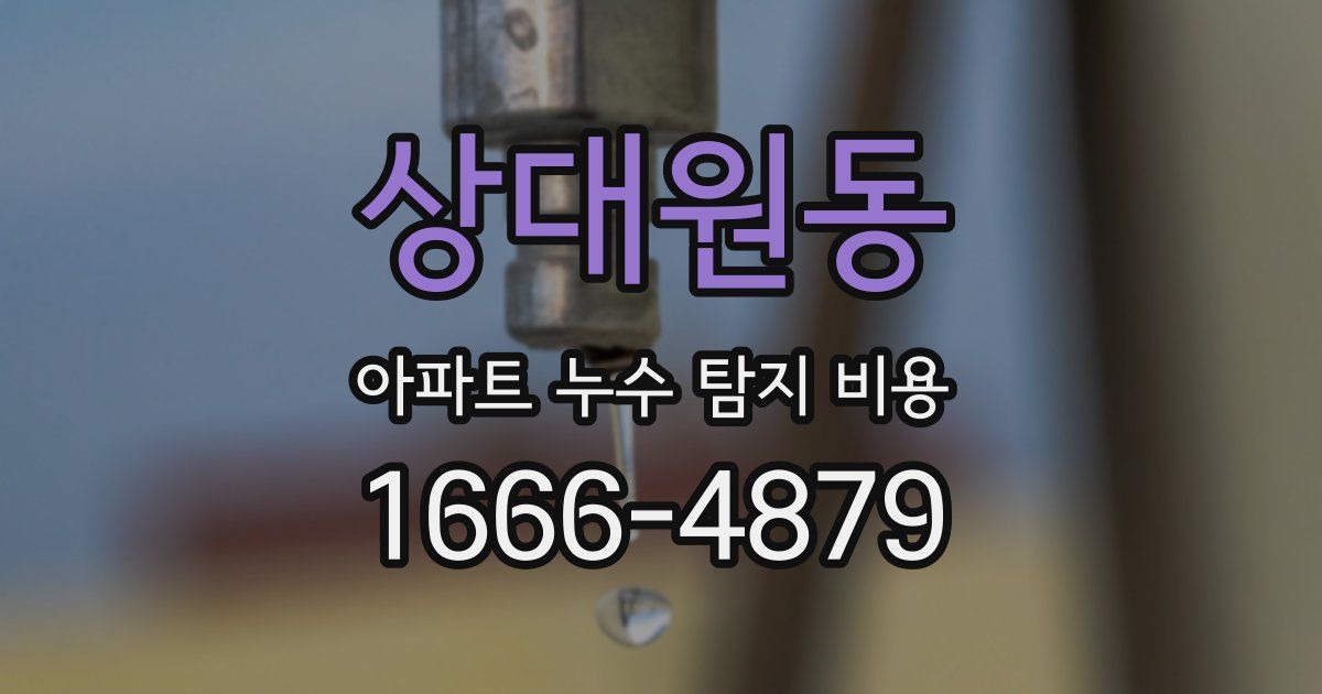 상대원동 아파트 누수 탐지 비용